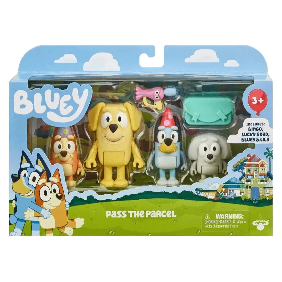 Bluey Pass the Parcel Mini Figure 4-Pack