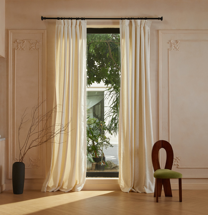 Custom Haze Linen Blend Light Filtering Curtain