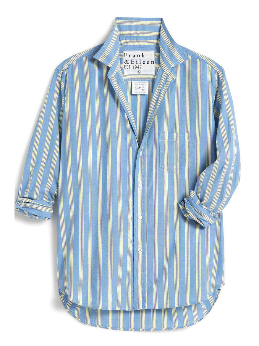 Image of Frank & Eileen Eileen Relaxed Button-Up Shirt in Blue & Yellow Multi Stripe