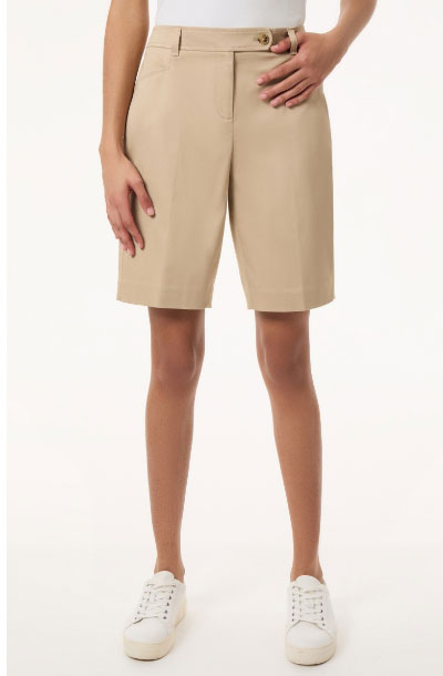 Solid Fly Front Bermuda Short
