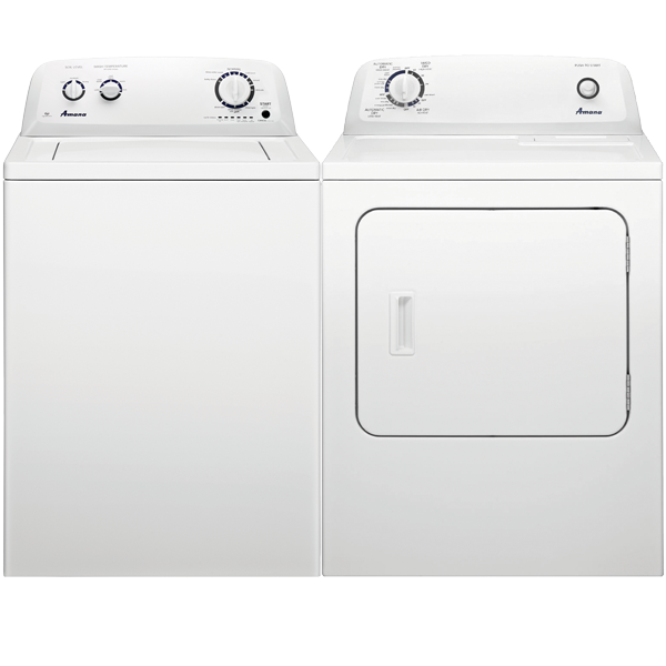 Amana 27” 3.5 CuFt Top Load Washer and 6.5 CuFt Electric Dryer