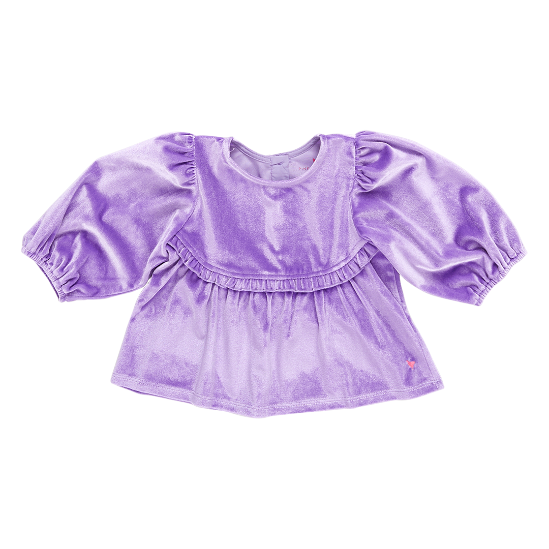 Image of Girls Velour Rowan Top - Lavender