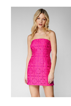 Lace Bandeau Tailored Mini Dress