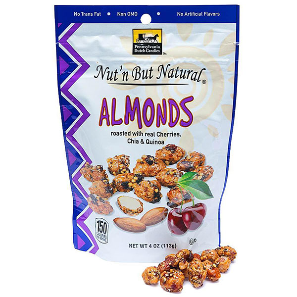 128462 - Nut'n But Natural Glazed Almonds with Cherries, Chia & Quinoa: 4-Ounce Bag