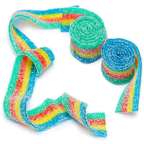 127057 - Sour Power Belts Candy - 4 Flavor Rainbow: 3KG Bag