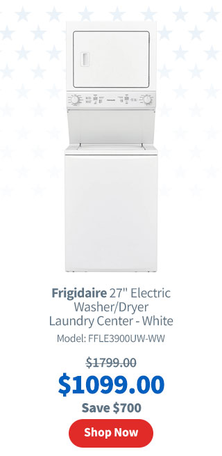 Frigidaire 27" Electric Washer/Dryer Laundry Center - White