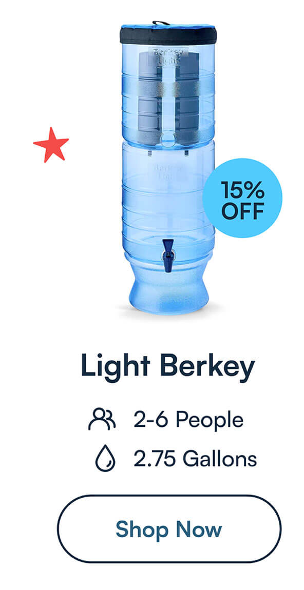 Light Berkey Water Filter System Includes 2 Black Berkey Filters