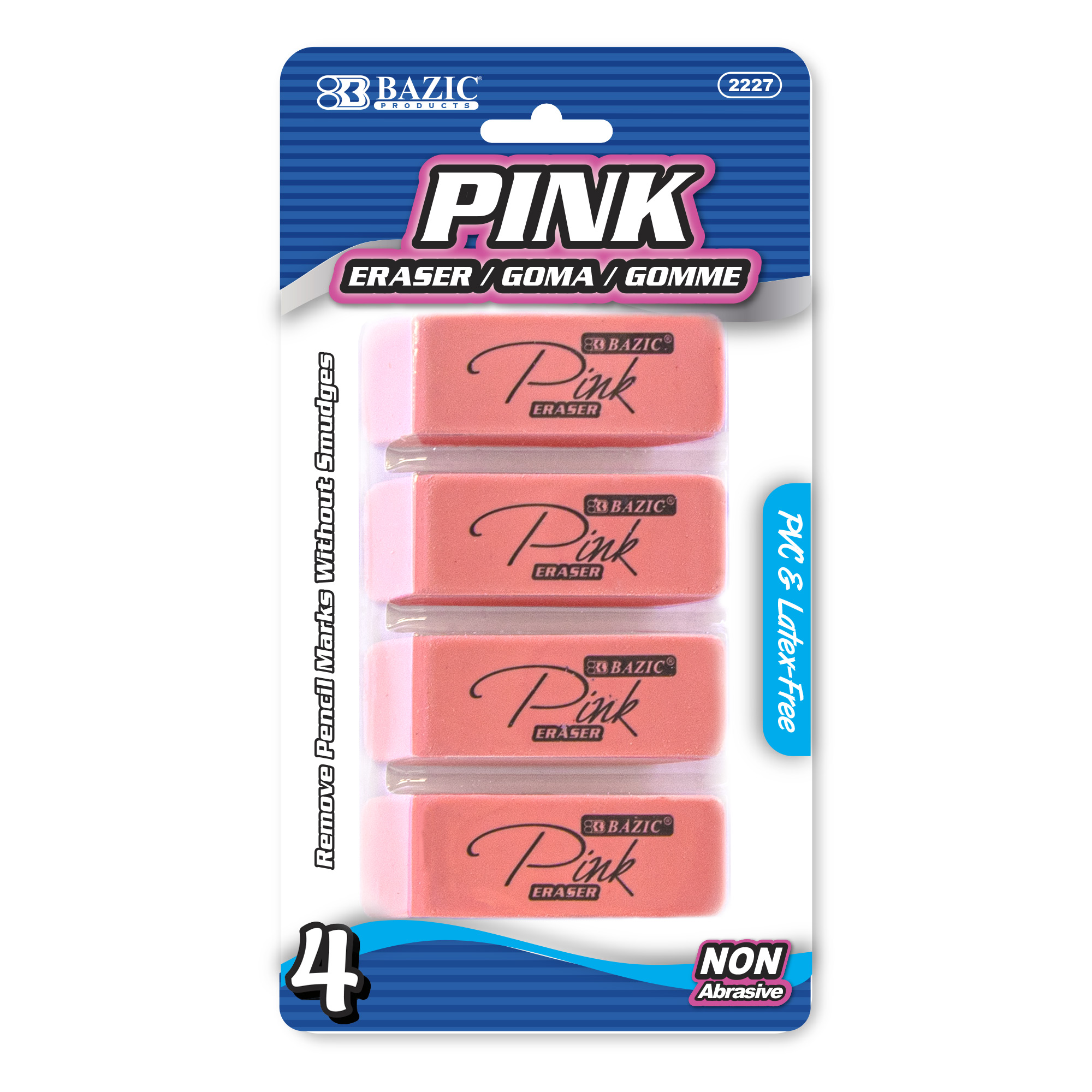 Image of Pink Bevel Eraser (4/Pack)