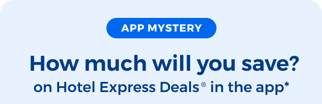 How much will you save on Hotel Express Deals in the app?