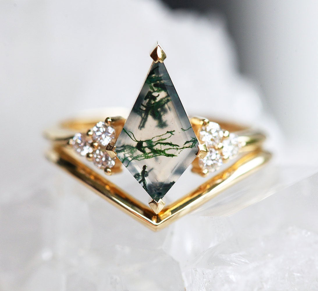 Image of Dawn Moss Agate Ring Set