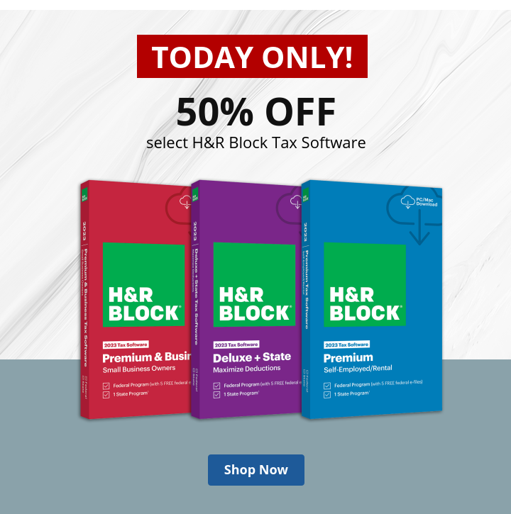 50% Off select H&R Block Tax Software - Shop Now