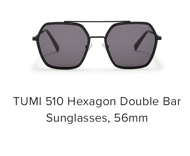 TUMI 510 Hexagon Double Bar Sunglasses, 56mm