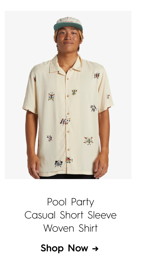 Pool Party Casual Short Sleeve Woven Shirt