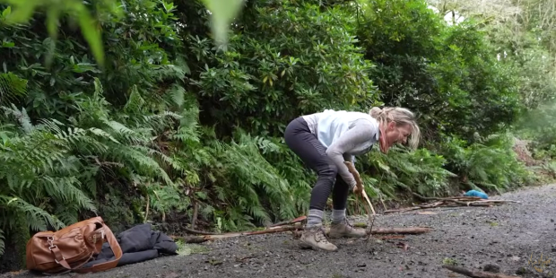 A woman at a rage retreat