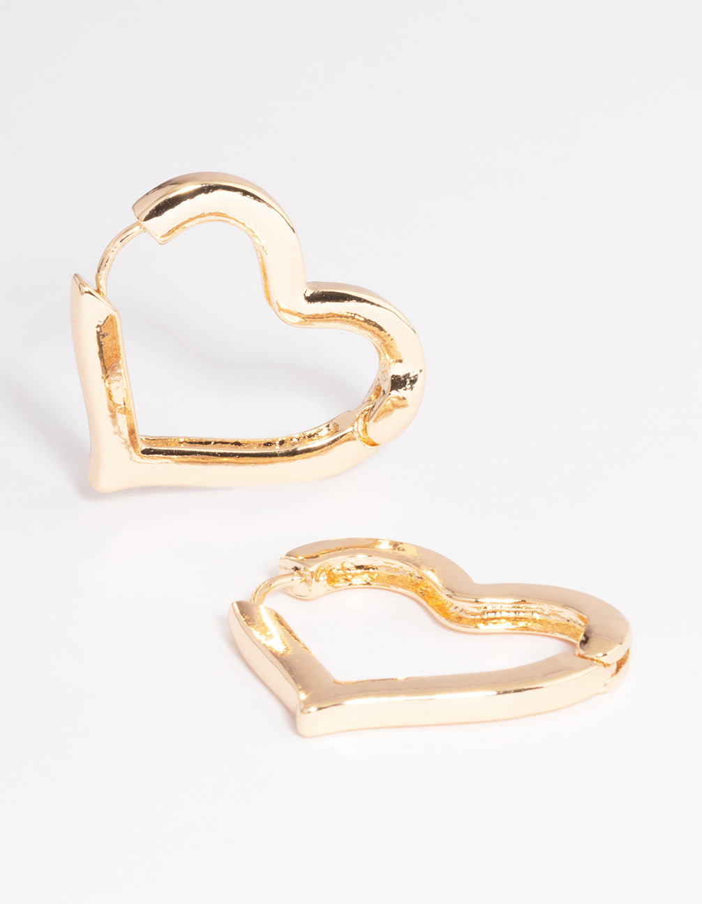 Image of Gold Large Heart Huggie Earrings