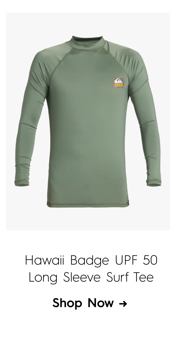 Hawaii Badge UPF 50 Long Sleeve Surf Tee