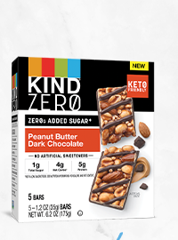 Peanut Butter Dark Chocolate KIND ZEROg Added Sugar Bars