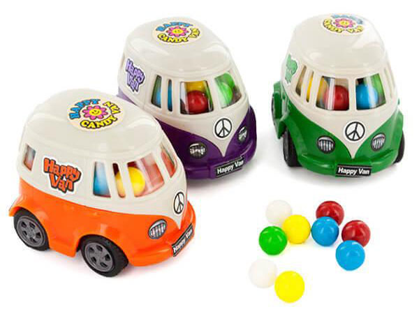 125848 - Happy Van Candy Filled Toy Vans: 12-Piece Box