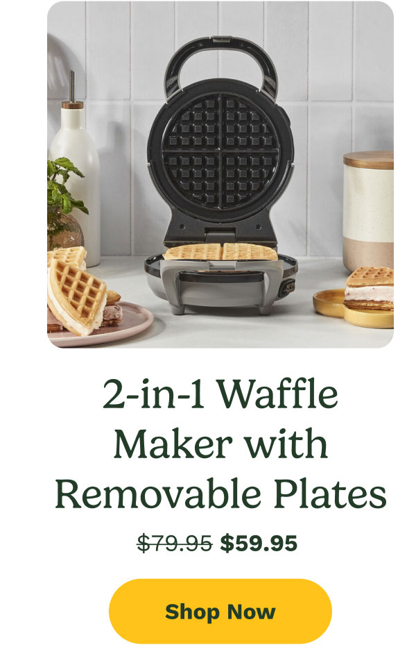 6-qt Basket 2-in-1 Waffle Maker with Removable PlatesAir Fryer