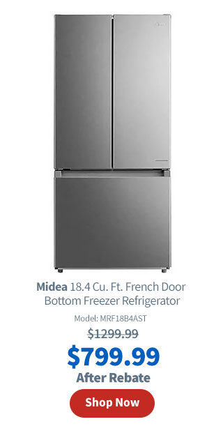 Midea 18.4 Cu. Ft. French Door Bottom Freezer Refrigerator - Stainless Steel