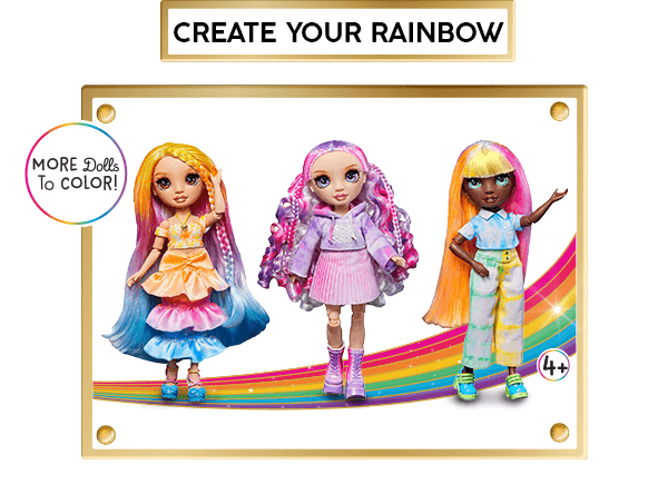 Create your rainbow. More dolls to color!