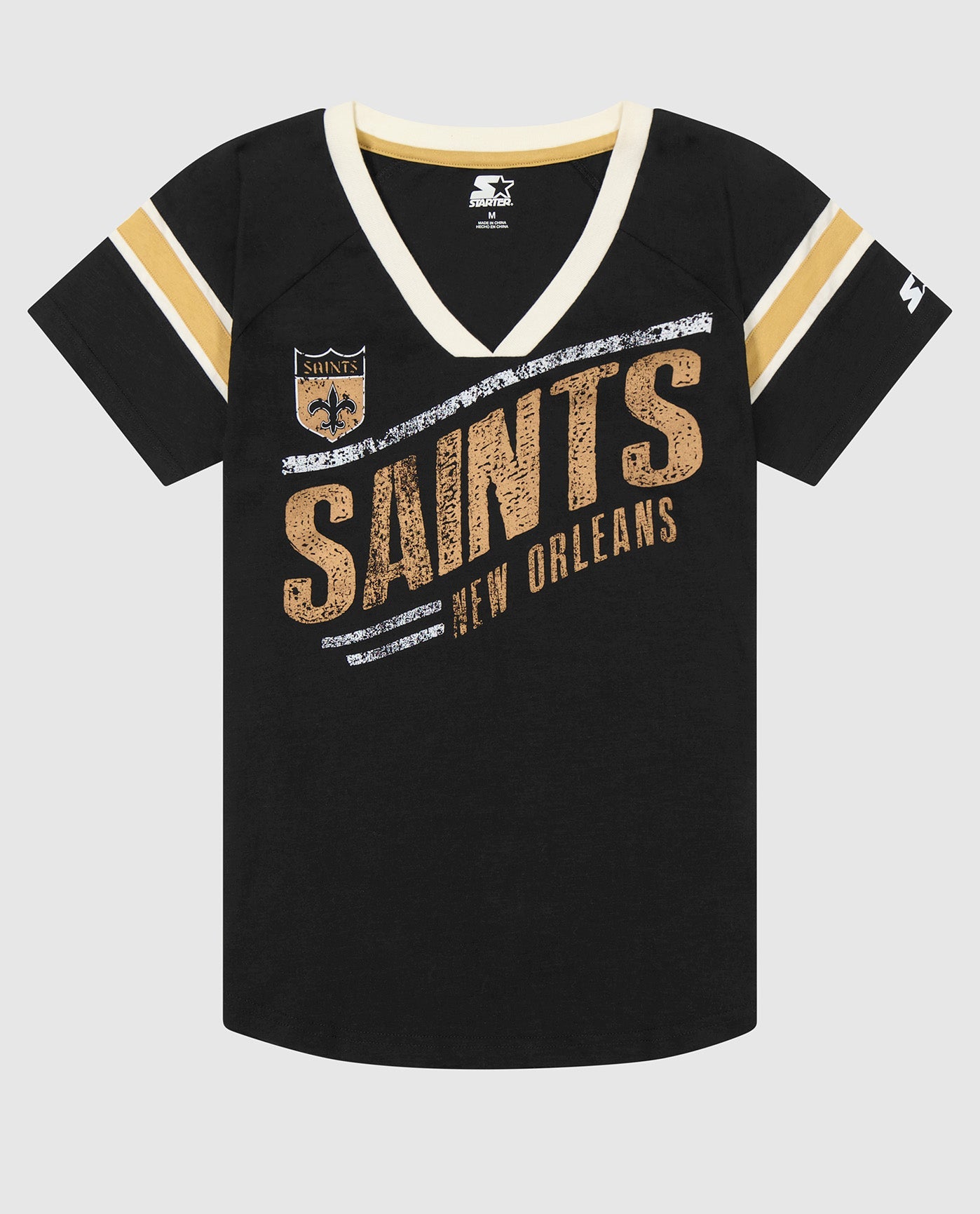 Image of Women's New Orleans Saints Perfect Game V-Neck Shirt