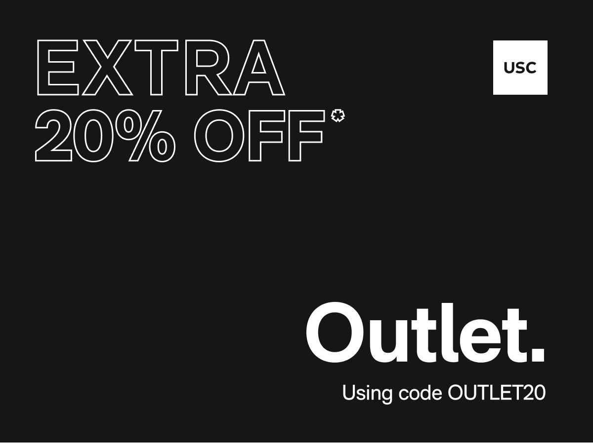 Shop Extra 20% Off USC Outlet. Use Code OUTLET20.* *Offer ends 26/02/2024 at 23:59 . Exclusions apply. Terms and Conditions apply.