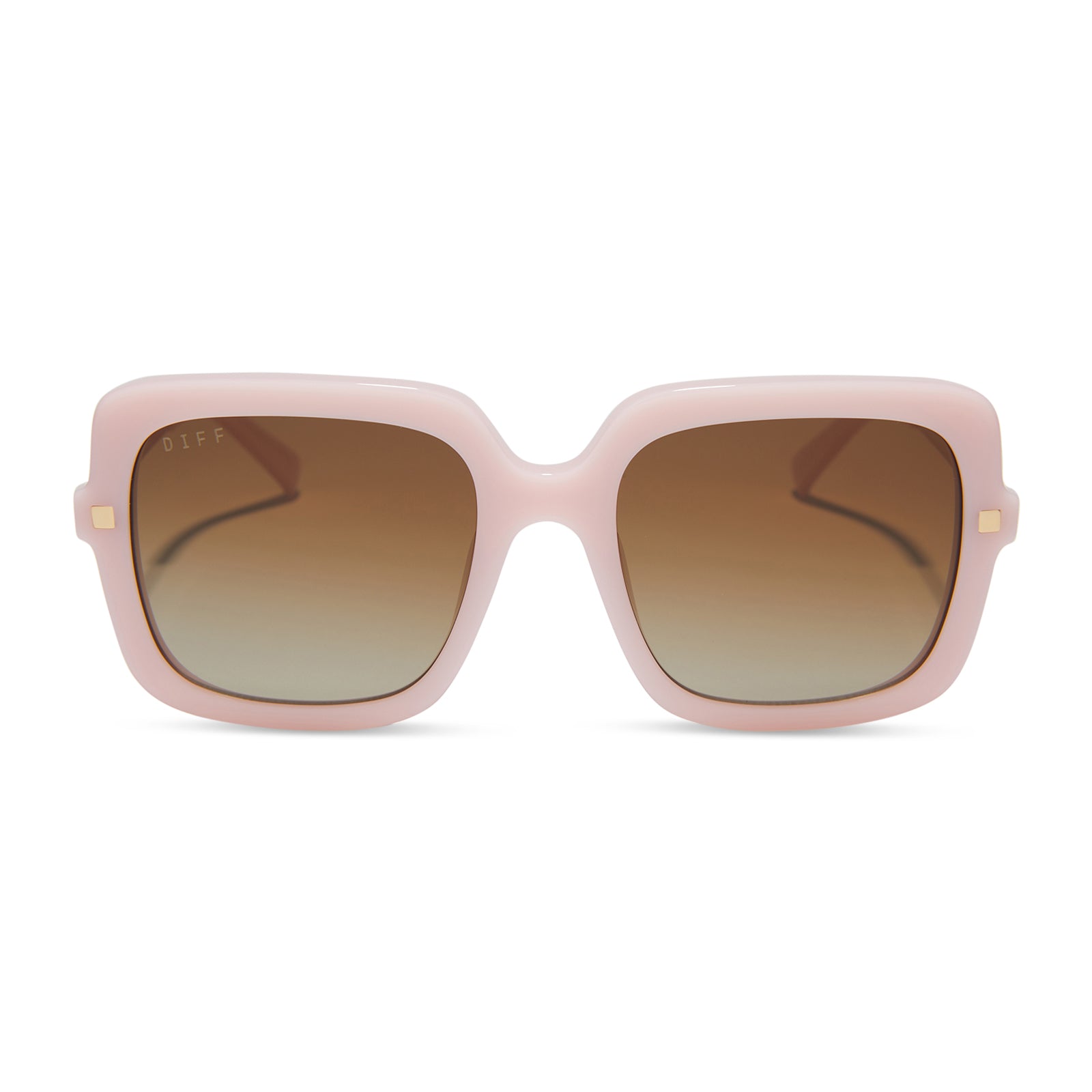 Image of SANDRA - PINK VELVET + BROWN GRADIENT + POLARIZED SUNGLASSES