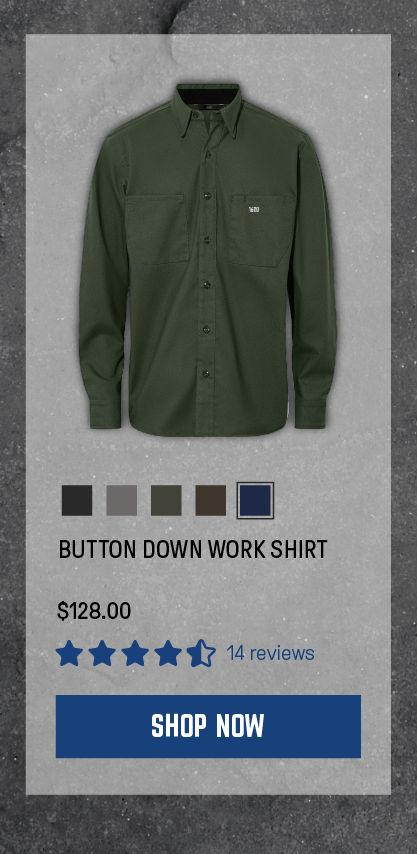 Button Down Work Shirt in Hunter Green