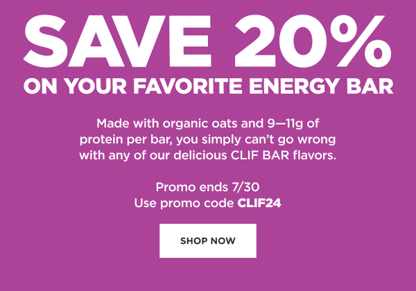 Save 20% on CLIF BAR