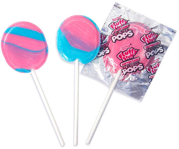 125630 - Charms Fluffy Stuff Cotton Candy Pops: 48-Piece Box