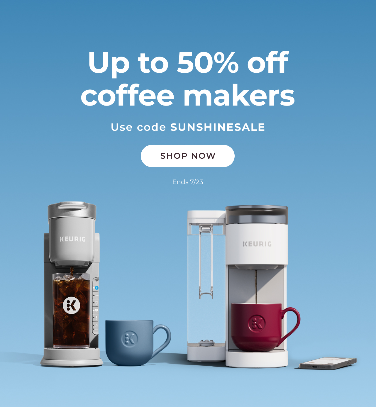 Up to 50% off coffee makers with code SUNSHINESALE