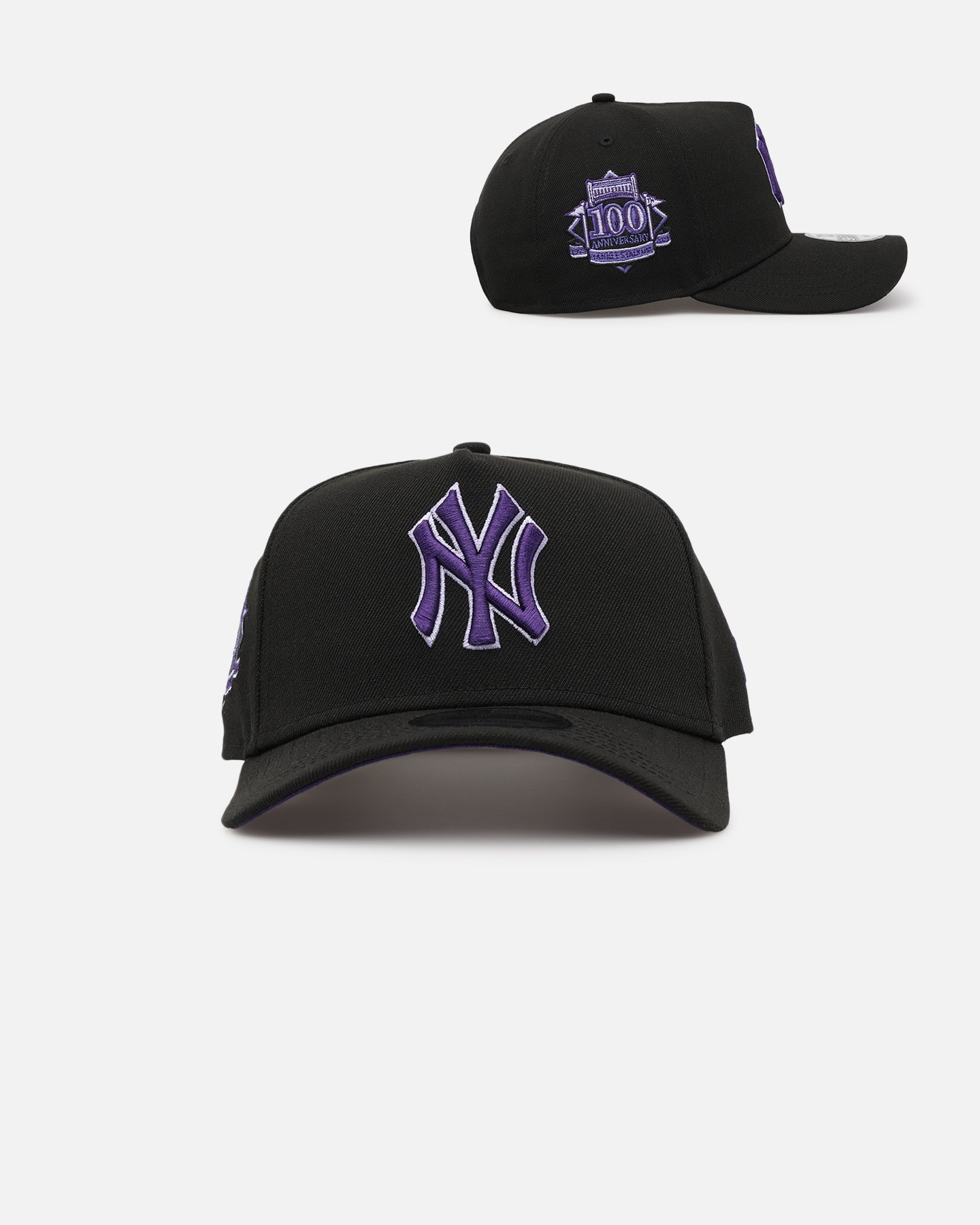 Image of New Era New York Yankees 'Purple Haze' 9FORTY A-Frame Snapback Black/Purple