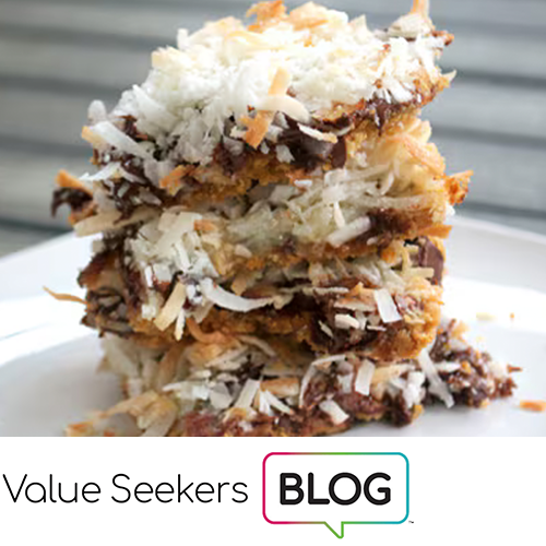 Blog idea: easy 7 layer coconut, chocolate, and nut bars