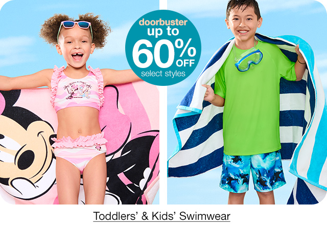 doorbuster up to 60% off select styles Toddlers' & Kids' Swimwear