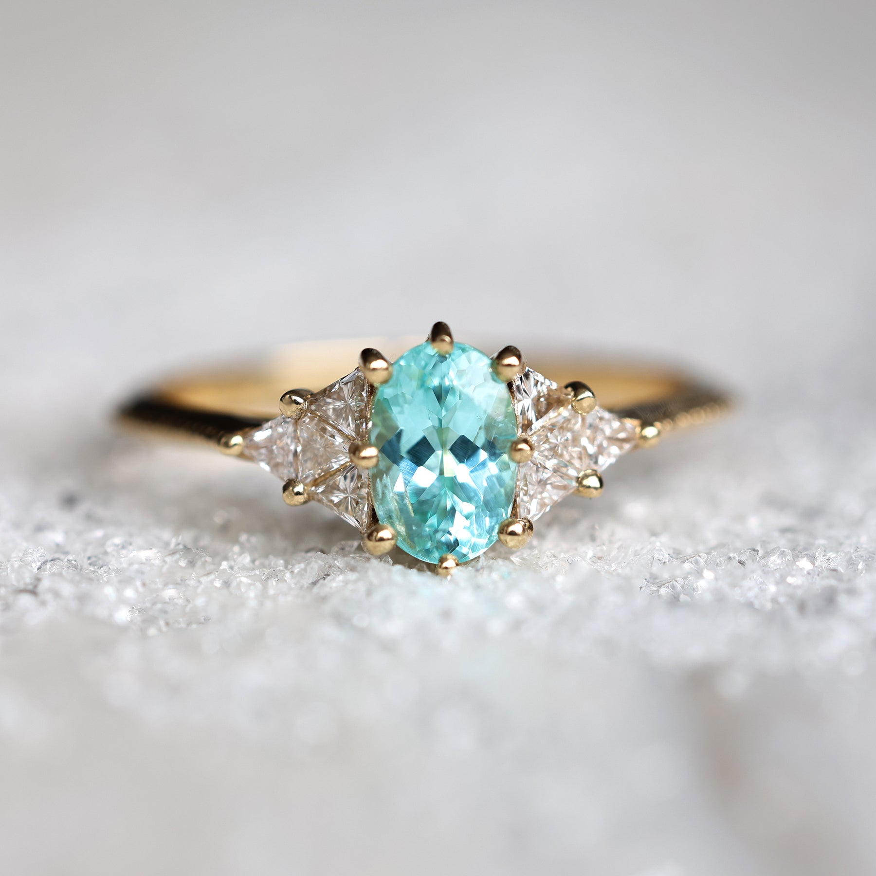 Image of Paraiba tourmaline diamond ring