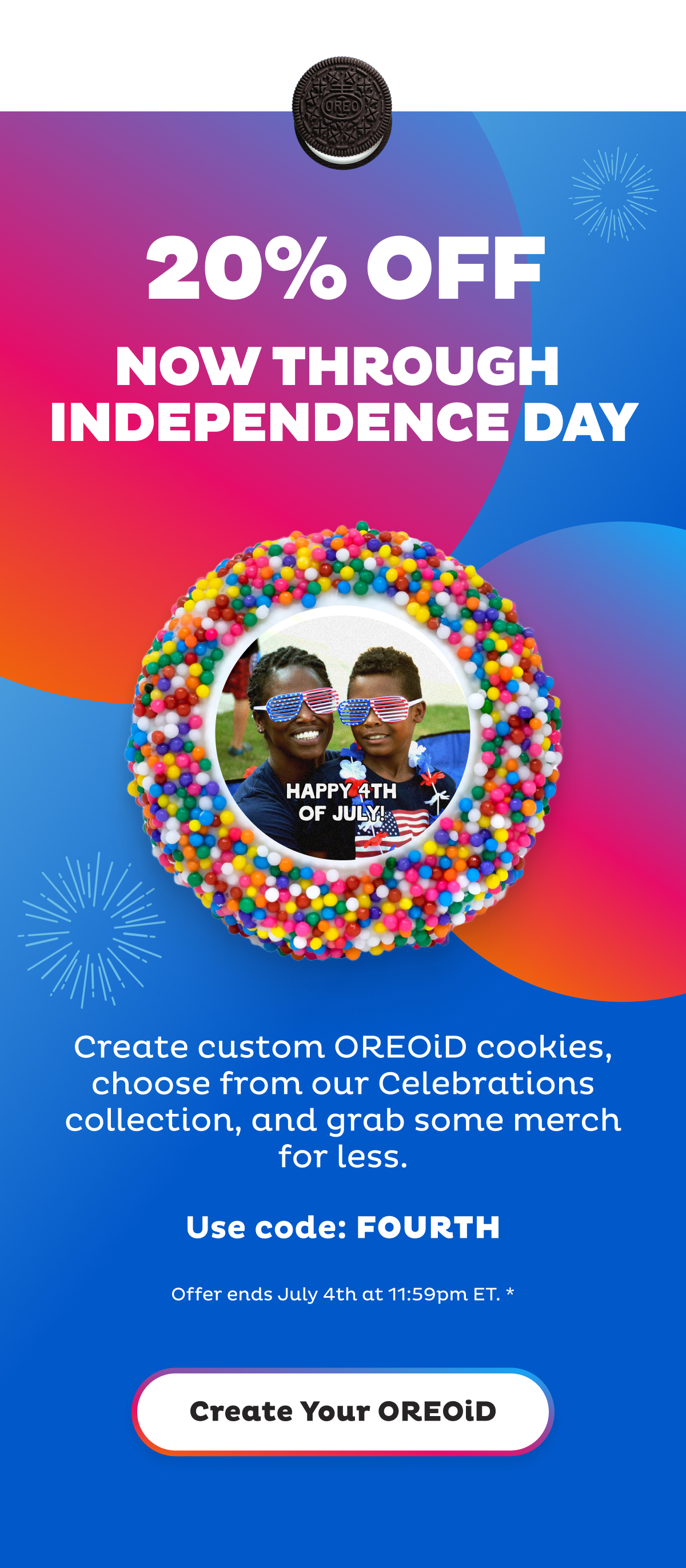 Shop 20% Off OREOiD now through Independence Day