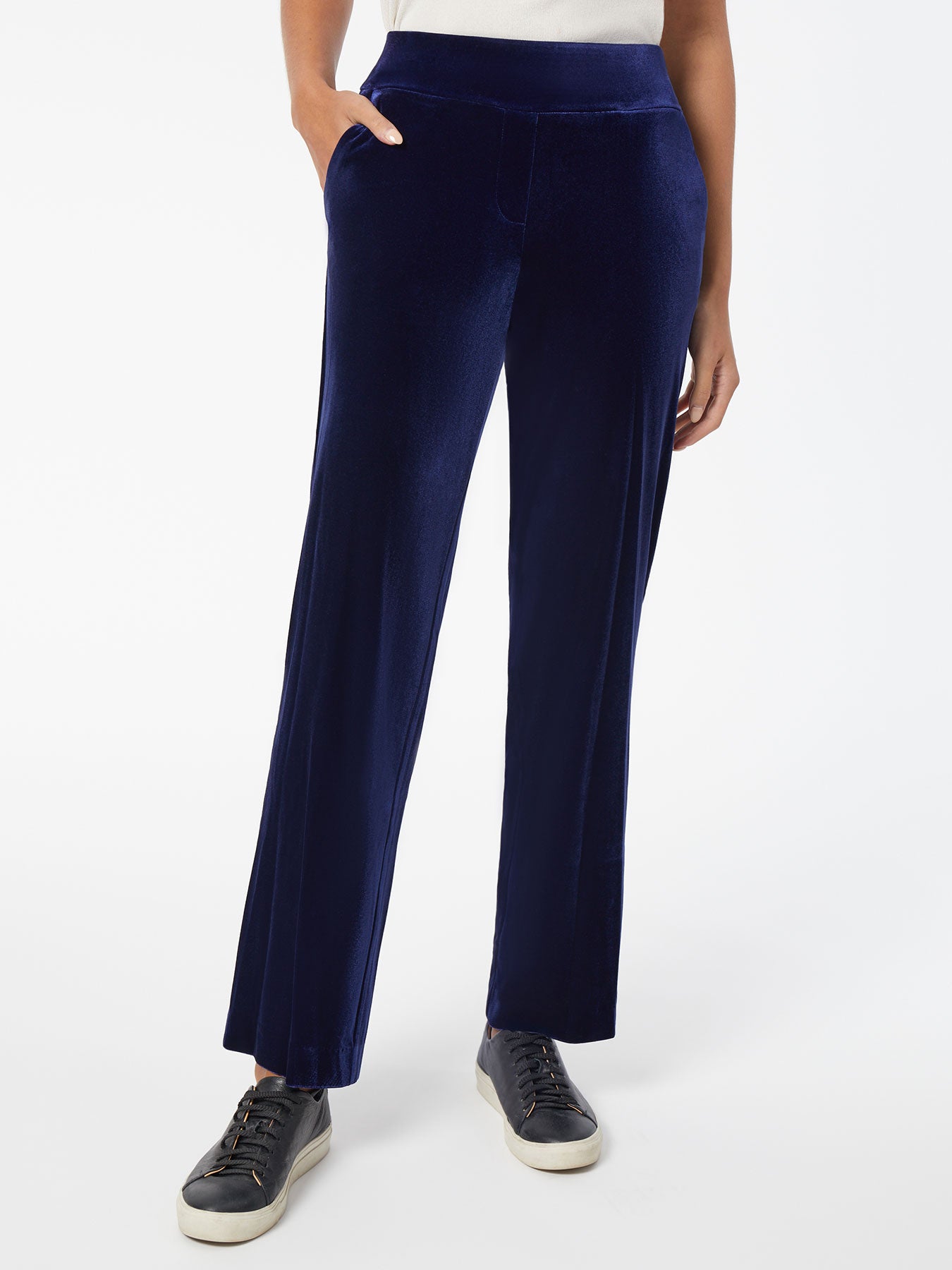 Image of Pull-On Velour Straight Leg Pants