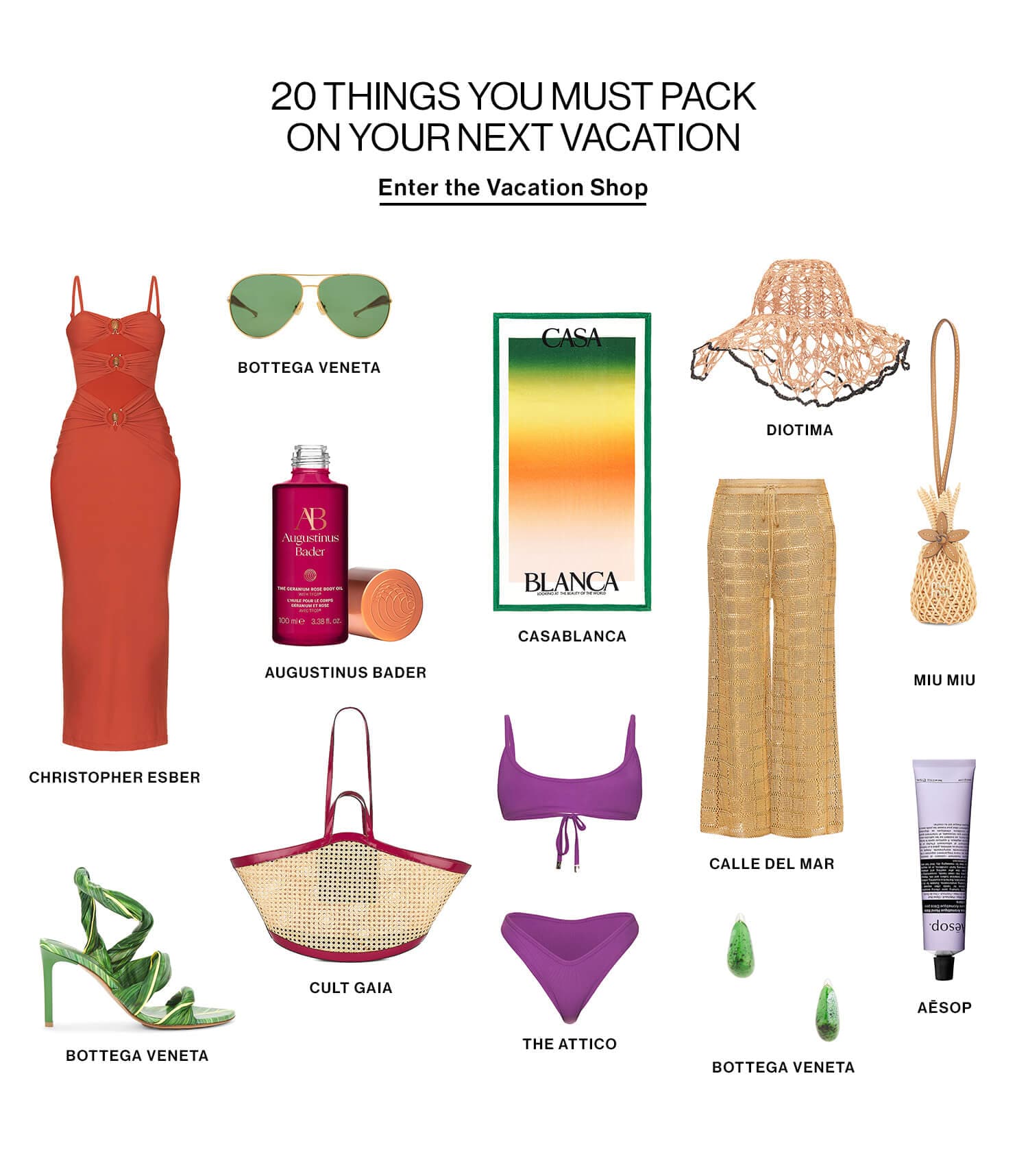 20 THINGS YOU MUST PACK ON YOUR NEXT VACATION CTA: Enter the Vacation Shop