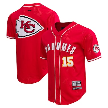  Pro Standard Patrick Mahomes Red  Mesh Button-Up Baseball Jersey