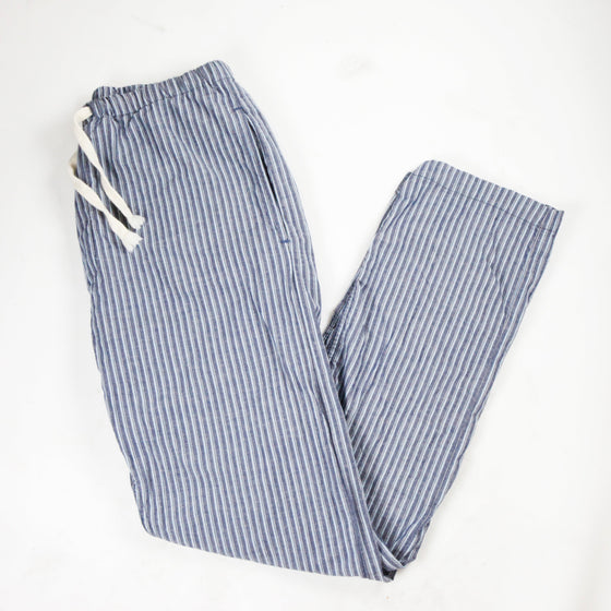 Japanese striped linen/cotton drawstring lounge pants