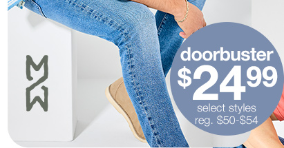 Doorbuster $24.99 selects styles. Regular $50 to $54.