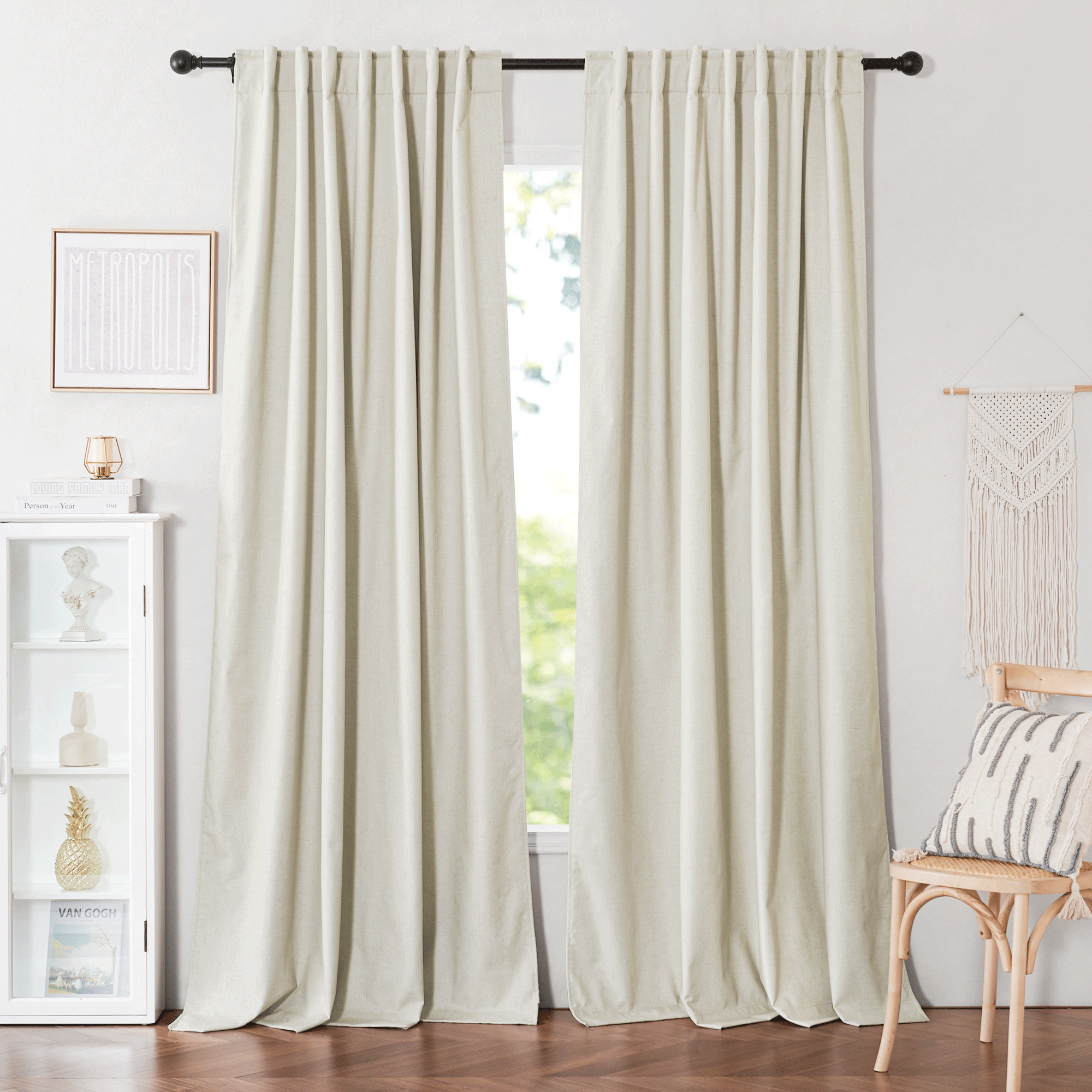 Cronin Linen Look Heavyweight Blackout Thermal Custom Curtain