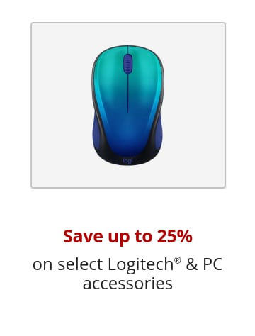 Save up to 25% on select Logitech® & PC accessories