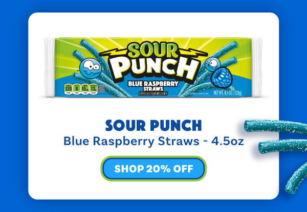 Sour Punch Blue Raspberry Straws - 4.5oz 