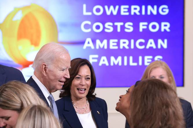 Biden and Harris at Medicare price event