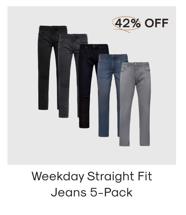 Weekday Straight Fit Jeans 5-Pack