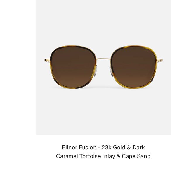 ELINOR FUSION - 23K GOLD & DARK CARAMEL TORTOISE INLAY & CAPE SAND