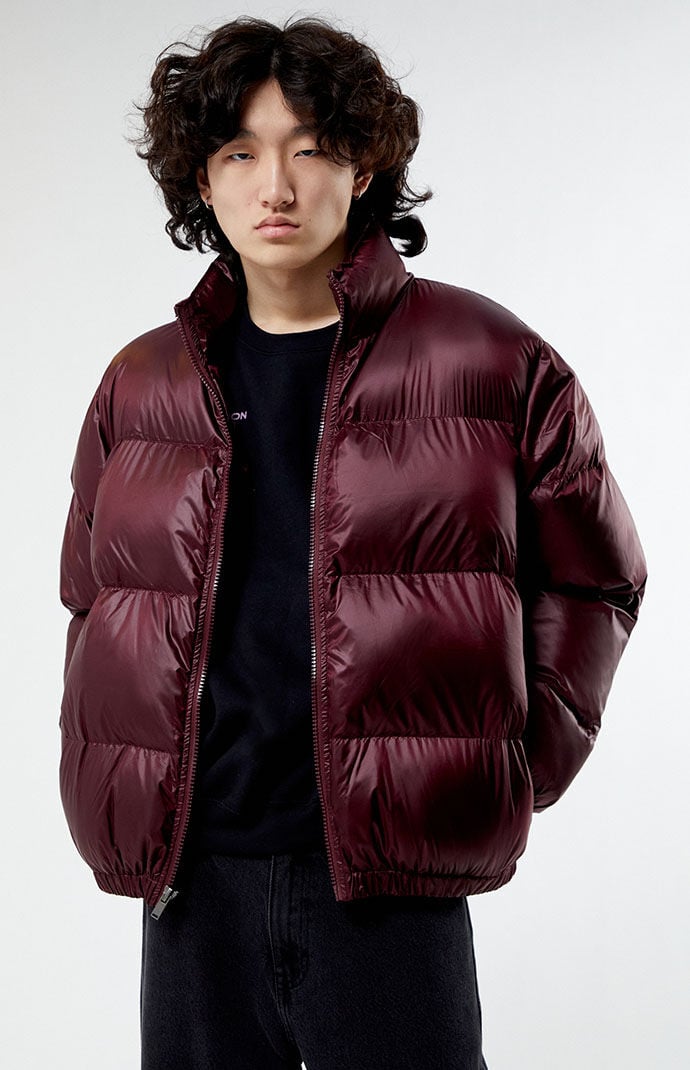 Image: Burgundy Puffer Jacket