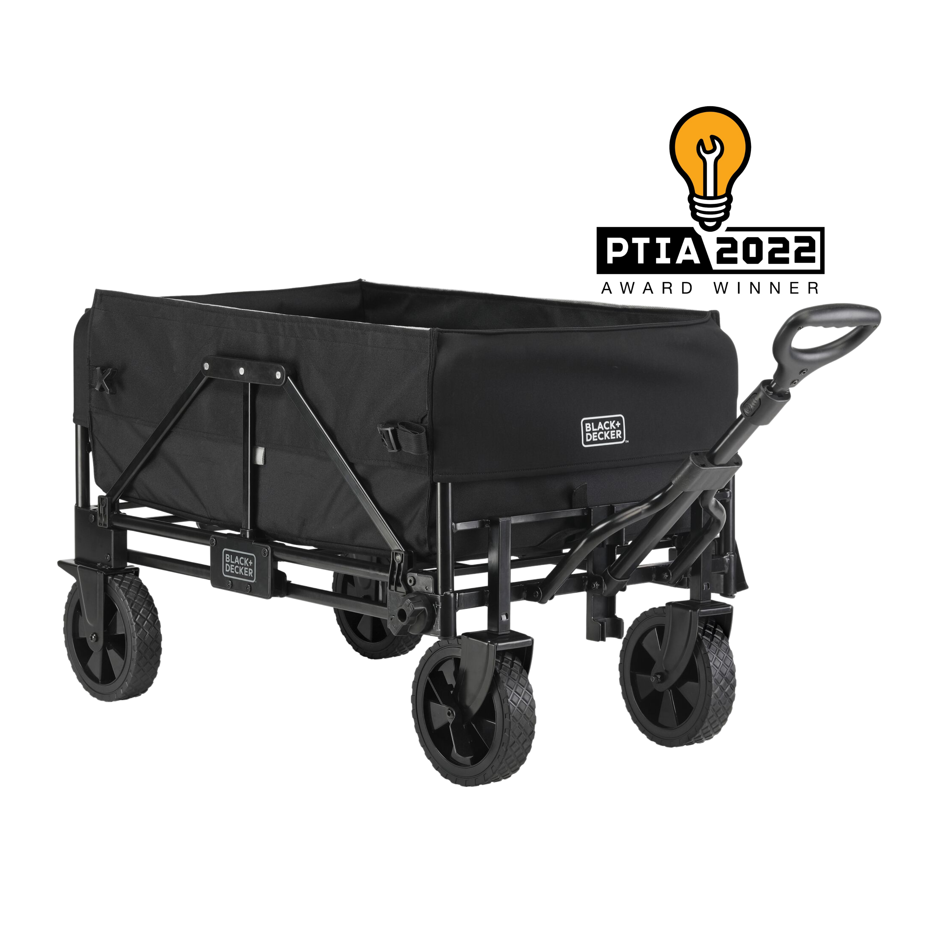 Image of 3 in 1 Collapsible Storage Cart, Utility Wagon, Hand Truck, Holds up to 150 lbs., Black